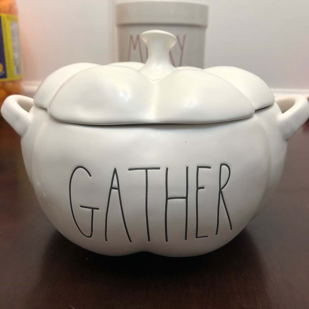 Rae dunn “gather” pumpkin container